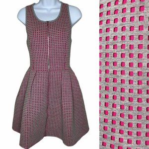 NWT ($218) Romeo + Juliet Couture SZ S Eyelet Dress Zip Front A Line Fit n Flare
